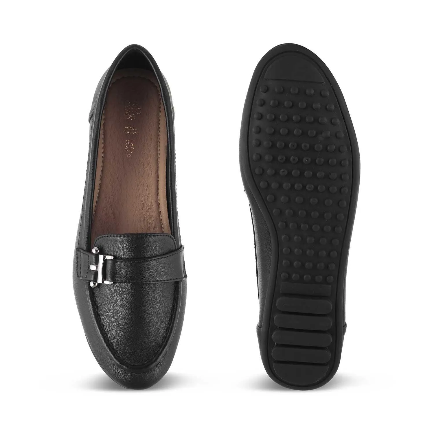 Tresmode Sativa Black Women's Dress Loafers