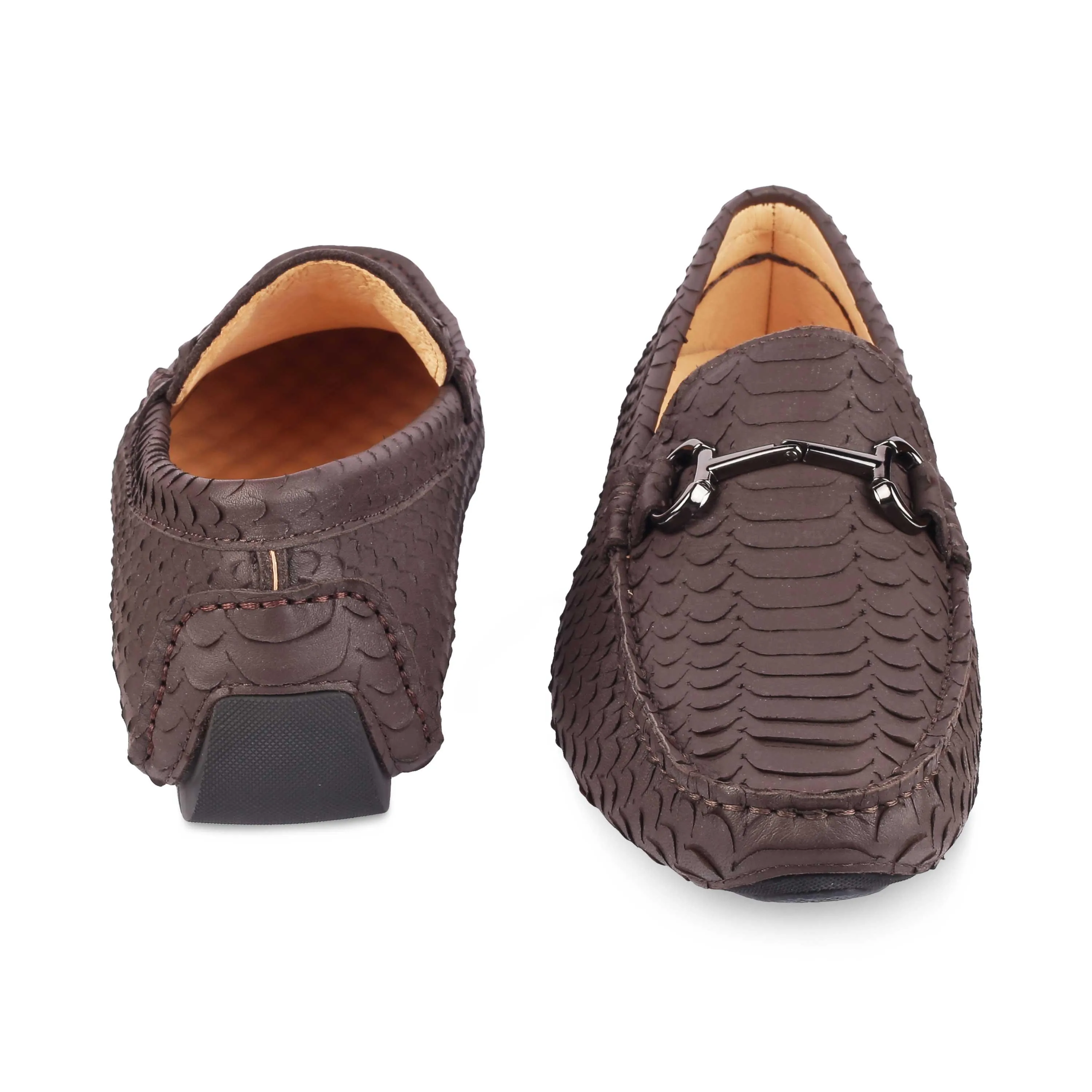 Tresmode Sofi Brown Men's Leather Driving Loafers