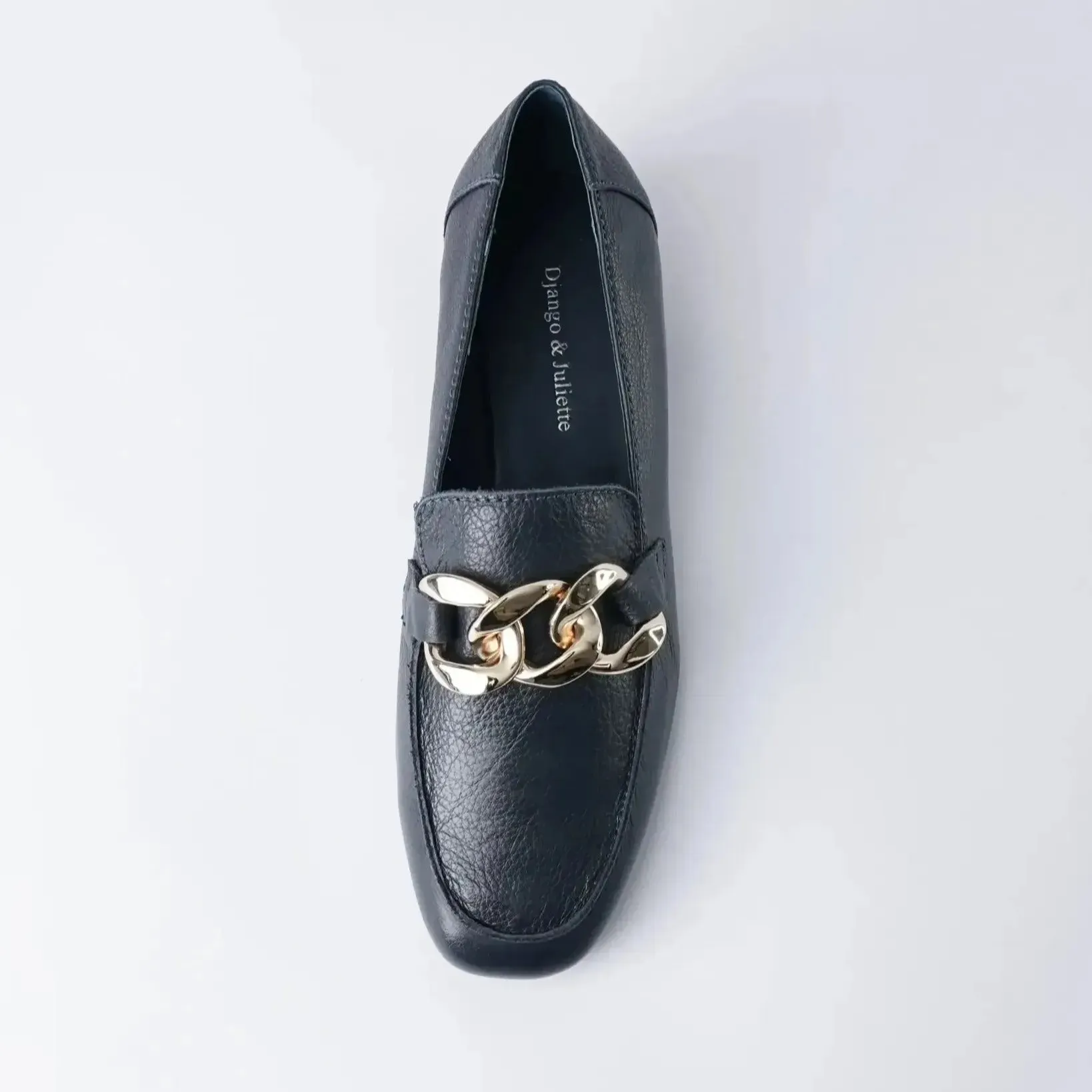 Vivandy Navy Leather Loafers