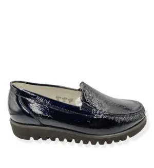 Waldlaufer Loafers Patent Leather Navy 615502 143 194 K-Fit K-Ida