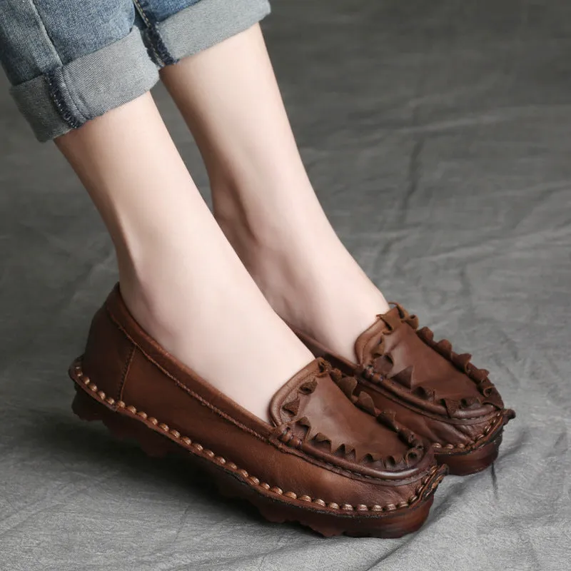 Womens Handmade Ethnic Comfortable Retro Shoes Loafer